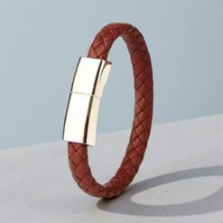 USB браслет коричневий