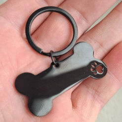 Alternative view of Жетон-адресник для собак "Кісточка з лапкою", чорна нержавіюча сталь, з гравіюванням