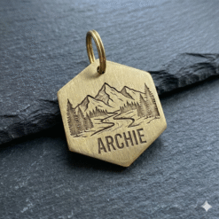 Жетон-адресник латунний шестигранний з гравіюванням 